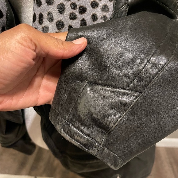 Marc Buchanan for Tannery West Vintage Leather and Fur Wide Collar Style Jacket - Picture 7 of 16